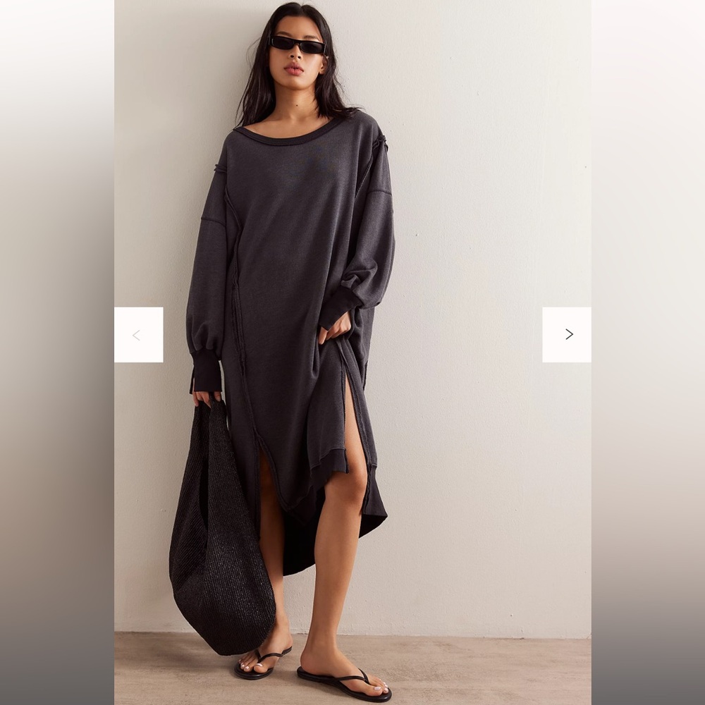 Free People Camden Dress -  Black/Gray Oversized Dress - Size XL-New W/out Tags